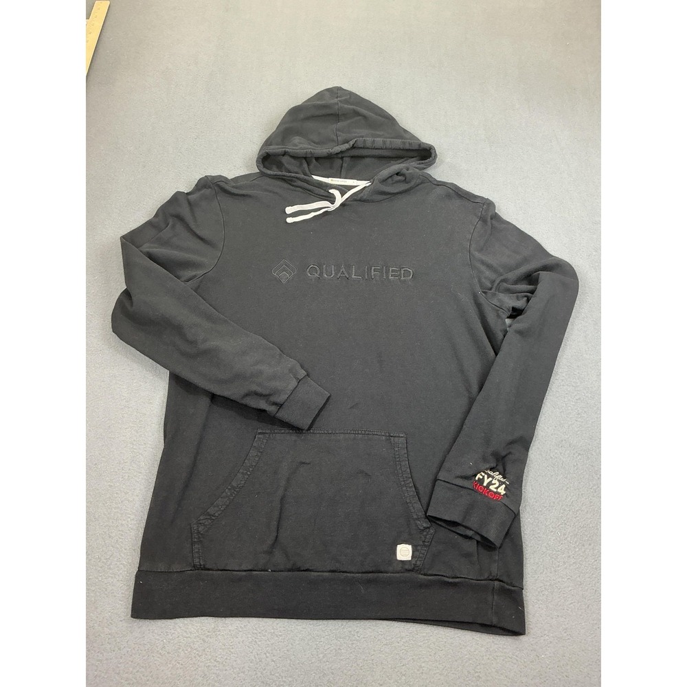 Marine Layer Hoodie Mens Large Black Qualified FY24 Kickoff Pullover Fleece‎